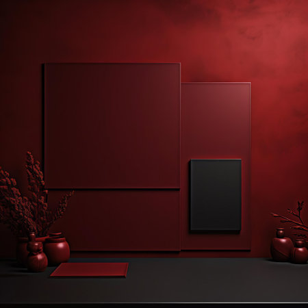 the background, a profound and dramatic dark red tone, evokes a sense of luxury and sophistication, perfect for accentuating bold typography, elegant designs, and romantic photography, adding a touch of mystery and allure to any visual composition. ai generatedの素材