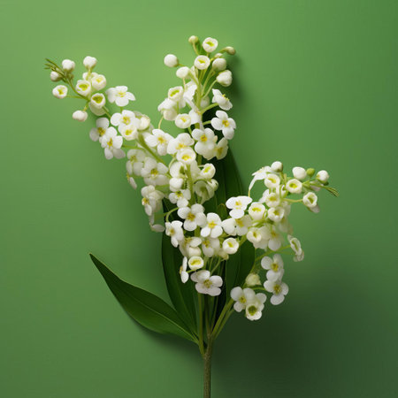 the sweet alyssum flower is showcased in stunning detail, its delicate white petals and yellow centers standing out against a solid background, capturing the intricate textures and subtle color variations of this tiny bloom in a highly realistic and detailed micro photograph. ai generatedの素材