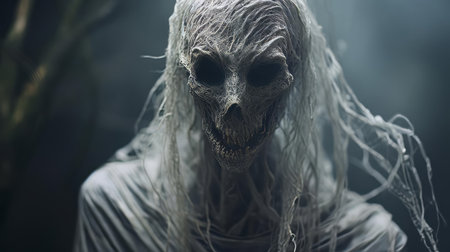 the wraiths hybrid, a mystical and elusive creature, is captured in this haunting portrait photograph, showcasing its ethereal beauty and otherworldly features, with intricate details and subtle textures that evoke a sense of mystery and wonder, perfect for fans of fantasy and mythology. ai generatedの素材