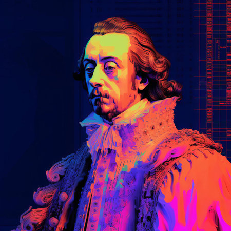 the protestant reformation, a pivotal moment in british history, is reimagined with a futuristic twist, as abstract shapes and vibrant colors blend with distorted digital code, evoking a sense of chaos and transformation, reminiscent of the radical changes brought by the 16th-century religious upheaval. ai generatedの素材