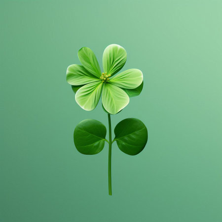 the clover, a delicate and intricate flowering plant, is showcased in stunning detail against a solid background, its tiny leaves and petals expertly captured in a frontal view, evoking the style of a micro photograph, highlighting its natural beauty and intricate textures, perfect for nature enthusiasts and botanical studies. ai generatedの素材