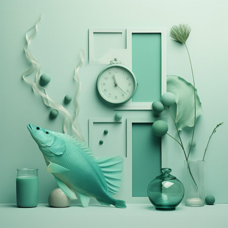 the soothing sea green background, with its calming tones and subtle nuances, evokes feelings of serenity and tranquility, perfect for designs that require a sense of relaxation and peacefulness, ideal for nature-inspired and coastal-themed projects, adding a touch of freshness and calmness to any visual composition. ai generatedの素材