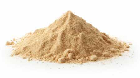 a solitary grain of sand sits isolated on a pristine white background, showcasing its intricate textures and natural beauty, perfect for use in educational or commercial projects highlighting geology, earth sciences, or coastal landscapes. ai generatedの素材