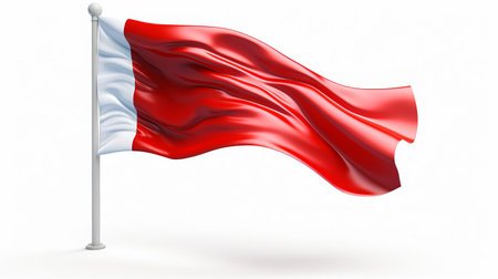 the flag, a vibrant symbol of national pride, stands out against a pristine white background, its bold colors and intricate design elements showcased in stunning clarity, perfect for use in graphic designs, presentations, and digital projects requiring a patriotic touch. ai generatedの素材