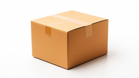 a solitary box sits isolated on a pristine white background, its clean lines and minimalist design evoking a sense of simplicity and elegance, perfect for product photography, still life compositions, and commercial imagery highlighting packaging and storage solutions. ai generatedの素材
