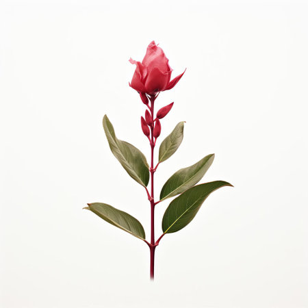 the celosia flower takes center stage in this elegant, minimalist photograph, showcasing its vibrant, feathery plumes in a delicate rose hue against a pristine white background, highlighting the beauty of simplicity and the subtle charm of this flowering plant. ai generatedの素材