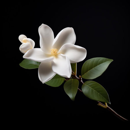 the stephanotis flower, with its delicate white petals and subtle fragrance, takes center stage in this minimalist composition, accompanied by a romantic rose on a clean white background, evoking feelings of elegance, simplicity, and timeless beauty in floral arrangement and wedding decoration inspiration. ai generatedの素材
