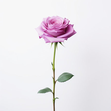 the rose, a timeless symbol of love and elegance, takes center stage in this minimalist static image, set against a pristine white background, showcasing its delicate petals and subtle color nuances, evoking feelings of serenity and simplicity, perfect for modern home decor and romantic occasions. ai generatedの素材