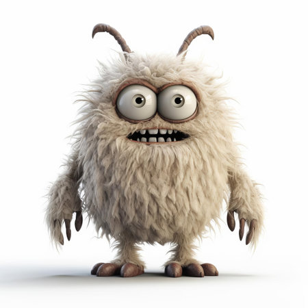 the terrifying 3d monster stands tall on a pristine white background, its full body rendered in meticulous detail, showcasing razor-sharp claws, glowing red eyes, and scaly skin, perfect for fantasy and horror-themed designs, digital art, and computer-generated imagery projects. ai generatedの素材