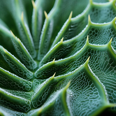this cactus plant leaf, with its intricate organic contours, is showcased in stunning ultra-high definition, evoking a sense of tactile wonder, as if you could reach out and touch its prickly texture, highlighting the beauty of environmentalism and the importance of preserving our natural world. ai generatedの素材