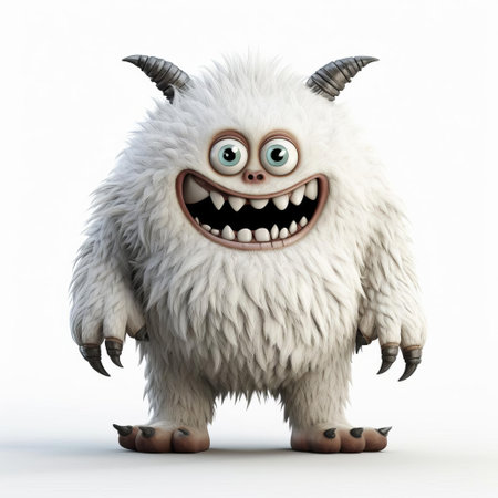 the 3d monster, with its vibrant green skin and razor-sharp claws, stands proudly against a pristine white background, showcasing its intimidating full-body physique, perfect for fantasy and horror-themed designs, illustrations, and animations, evoking a sense of fear and mystery. ai generatedの素材