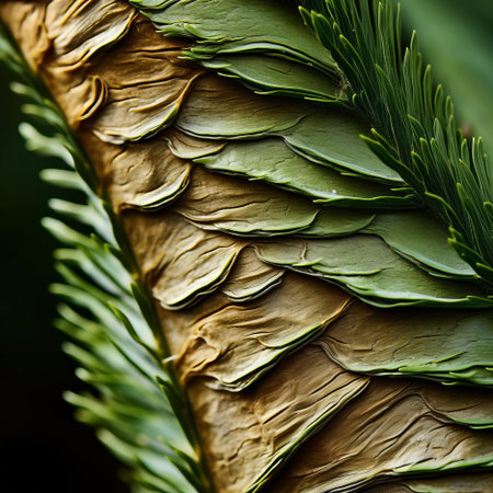 the cypress tree leaf, with its intricate organic contours, is showcased in stunning detail in this ultra-high-definition image, evoking a sense of environmentalism and tactile connection to nature, reminiscent of a national geographic photo, perfect for those who appreciate the beauty of the natural world. ai generatedの素材