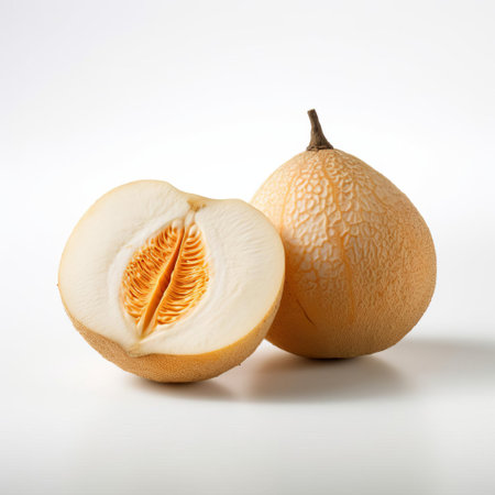 santol fruits, also known as cotton fruits, sit beautifully on a clean white background, showcasing their vibrant green skin and soft, fuzzy exterior, perfect for adding a pop of color and freshness to any fruit arrangement or still life photography composition. ai generatedの素材