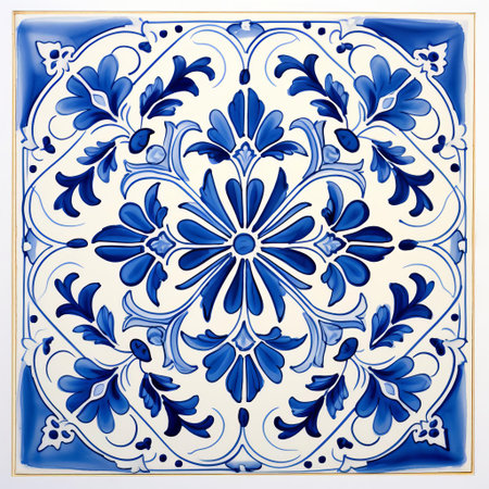 lebanon tiles, with their intricate patterns and earthy tones, stand out against a crisp white background, evoking a sense of mediterranean elegance and sophistication, perfect for adding a touch of cultural flair to any room's decor, from modern kitchens to traditional bathrooms. ai generatedの素材