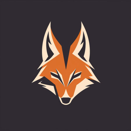 coyote head is the centerpiece of this striking simple logo, crafted in a flat style graphic design, perfect for wildlife enthusiasts and outdoor brands, evoking a sense of freedom and adventure, with its bold lines and vibrant colors, ideal for logos, icons, and emblems. ai generatedの素材