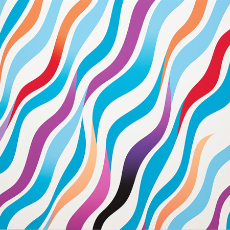 bridget riley's op art masterpiece features mesmerizing geometric patterns, vibrant colors, and optical illusions, showcasing her pioneering work in the 1960s abstract art movement, influencing modern art and design with its dynamic visual effects and kinetic energy. ai generatedの素材
