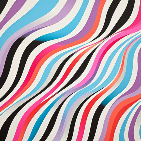 bridget riley's op art masterpiece features a mesmerizing geometric pattern of black and white shapes, creating a sense of dynamic movement and optical illusion, characteristic of her innovative style that explores the relationship between color, form, and perception in modern abstract art. ai generatedの素材