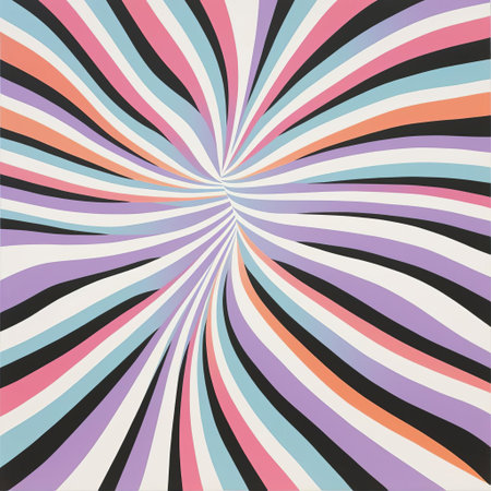 bridget riley's op art masterpiece features a mesmerizing geometric pattern of black and white shapes, creating a dynamic visual experience that plays with perception and optical illusions, showcasing her pioneering work in the op art movement of the 1960s. ai generatedの素材