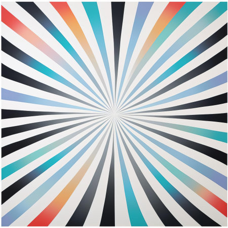 bridget riley's op art masterpiece showcases mesmerizing geometric patterns, vibrant colors, and optical illusions, epitomizing the british artist's pioneering work in the 1960s abstract art movement, influencing modern visual perception and graphic design. ai generatedの素材