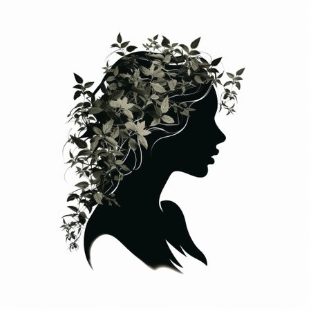 oregano's delicate silhouette is beautifully captured in this stunning vector illustration, presented in striking black and white hues, perfect for adding a touch of elegance to any design, from herbal remedies to mediterranean-inspired culinary projects. ai generatedの素材