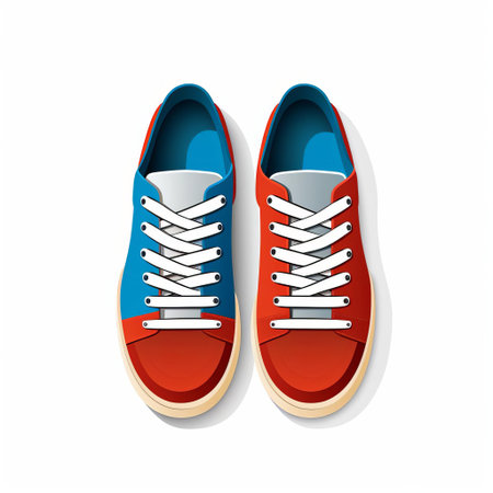 sleek shoes icon stands out against a crisp white background, showcasing a trendy color block design that exudes modern style and sophistication, perfect for fashion enthusiasts and designers seeking inspiration for their next footwear project. ai generatedの素材