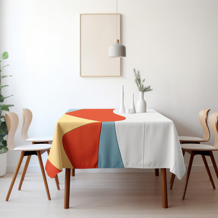 the tablecloth icon stands out against a crisp white background, showcasing a vibrant color block design that adds a pop of personality to any digital project, perfect for enhancing visual appeal in website design, mobile apps, and social media graphics. ai generatedの素材