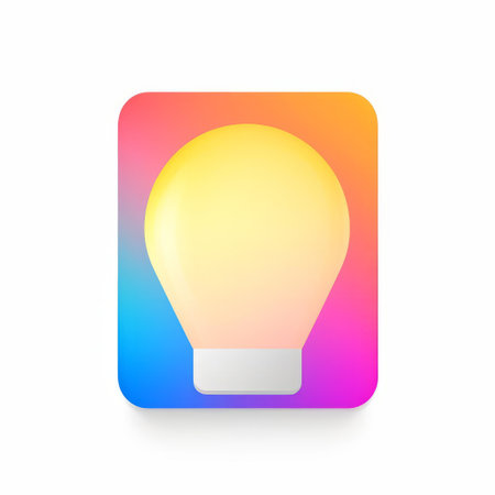 the light icon stands out against a clean white background, surrounded by a vibrant color block that adds a pop of personality to this modern design element, perfect for illuminating digital interfaces, mobile apps, and websites with a touch of simplicity and elegance. ai generatedの素材