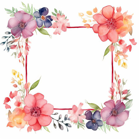 the elegant stock frame, adorned with delicate watercolor patterns, stands out against a pristine white background, evoking a sense of sophistication and refinement, perfect for adding a touch of artistry to any room's decor, wall art, or home accessories. ai generatedの素材