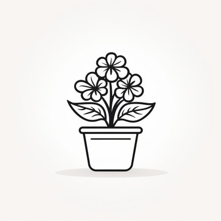 the flowerpot, adorned with elegant simplicity, sits serenely against a pristine white background, showcasing the beauty of minimalist design in this exquisite line art illustration, perfect for adding a touch of understated charm to any room's decor or digital project. ai generatedの素材