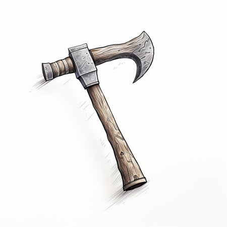 a hammer, a fundamental tool in every workshop, is elegantly depicted in a simple line art style against a clean white background, showcasing its classic design and functionality, perfect for diy enthusiasts, carpenters, and handyman projects, evoking a sense of simplicity and effectiveness. ai generatedの素材