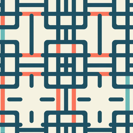 the geometric pattern features a modern minimal design with an endless repetition of shapes in two contrasting colors, creating a visually striking and harmonious visual effect, perfect for backgrounds, wallpapers, and graphic designs that require a clean and sophisticated aesthetic. ai generatedの素材