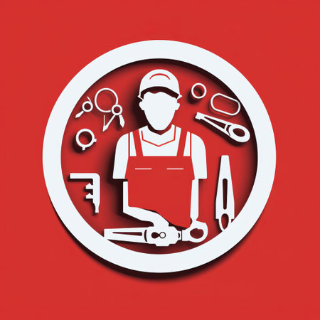 the mechanic icon, depicted in a sleek monocolored design, embodies a sense of modern minimalism, perfect for representing skilled technicians and automotive professionals in a clean and sophisticated visual identity, ideal for logos, infographics, and digital platforms. ai generatedの素材