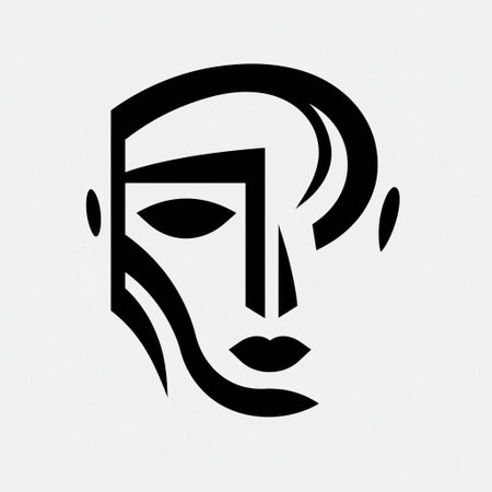 geometric face is a stunning simple line art vector image featuring a minimalist design, showcasing a stylized facial structure with clean lines, bold shapes, and a modern aesthetic, perfect for graphic designers, artists, and enthusiasts of abstract art and vector illustrations. ai generatedの素材