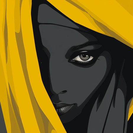 the geometric shape features a stunning minimal vector design, combining pure yellow and very dark gray hues to create a striking visual contrast, perfect for modern graphic designs, digital art, and futuristic illustrations, evoking a sense of simplicity, elegance, and sophistication. ai generatedの素材