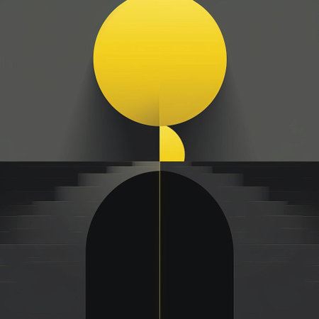 the geometric shape features a stunning contrast of pure yellow and very dark gray hues, blending modern minimalism with bold visual appeal, perfect for backgrounds, wallpapers, or design elements in digital art, graphic design, and visual communication. ai generatedの素材