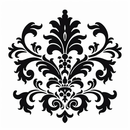 damask patterns adorn this stunning vector icon set, featuring intricate floral designs and ornate motifs on a crisp white background, perfect for adding an touch of elegance and sophistication to your digital projects, ideal for luxury branding, wedding invitations, and high-end designs. ai generatedの素材