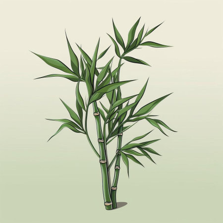 the bamboo plant, a symbol of serenity and calmness, is beautifully illustrated in this vector graphic design, featuring a minimalistic and linear style, perfect for use in modern interior design, asian-inspired decor, and eco-friendly branding projects, evoking feelings of natural simplicity and tranquility. ai generatedの素材