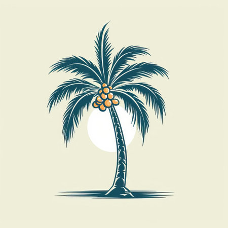 palm tree stands tall in this stunning vector graphic, boasting a linear and minimalistic design that exudes simplicity and elegance, perfect for tropical and summer-themed designs, wallpapers, and prints, evoking feelings of relaxation and serenity in a modern and sophisticated way. ai generatedの素材