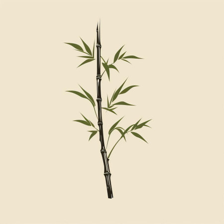 the bamboo plant, a symbol of serenity and tranquility, is beautifully depicted in this vector graphic illustration, showcasing its slender stems and delicate leaves in a stunning linear and minimalistic design, perfect for nature-inspired art and eco-friendly designs. ai generatedの素材