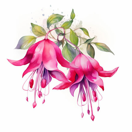 florals in this beautiful photograph are characterized by a stunning watercolor effect, featuring soft brushstrokes and subtle color blending, evoking a sense of freshness and vitality, perfect for adding a touch of elegance and sophistication to any room's decor with its artistic and dreamy quality. ai generatedの素材