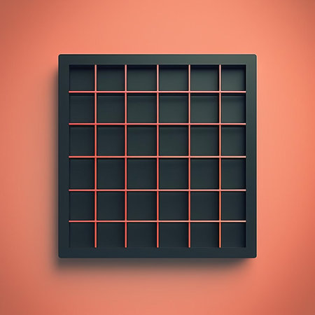 the grid icon is a stunning example of minimalistic design, featuring a simple yet striking arrangement of intersecting lines that form a cohesive and balanced composition, perfect for modern digital interfaces and sleek visual identities. ai generatedの素材