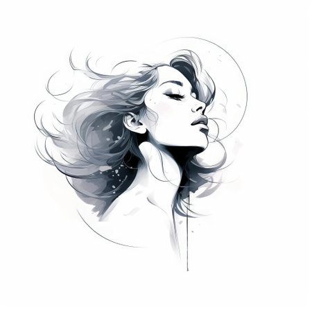 the moon, a glowing orb of celestial beauty, shines brightly against a crisp white background in this stunning simple line art illustration, evoking a sense of serenity and wonder, perfect for astronomy enthusiasts and fans of minimalist design. ai generatedの素材