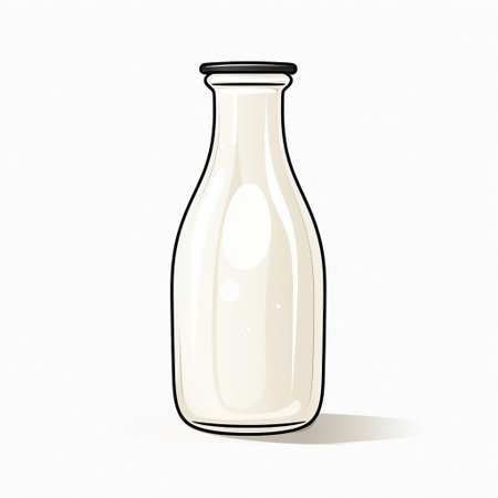 milk is beautifully illustrated in a simple line art style against a clean white background, highlighting its creamy texture and purity, perfect for dairy enthusiasts, foodies, and designers looking for minimalist graphics for their projects or social media posts. ai generatedの素材