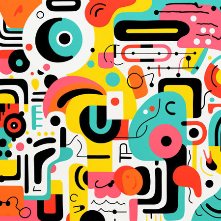 the poster features a playful simple doodle design with bold, thick lines that create a visually striking and modern aesthetic, perfect for adding a touch of whimsy to any room's decor, and ideal for fans of minimalist art and graphic design. ai generatedの素材