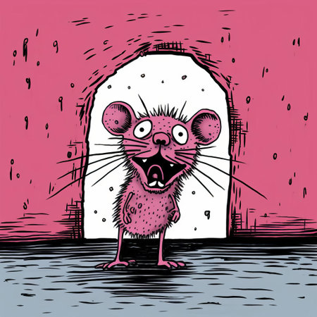 the rat, depicted in a humorous and relatable illustration by allie brosh, is shown with a cheeky expression, highlighting the quirky and playful nature of this rodent, often found in homes and gardens, and commonly associated with pest control and wildlife management. ai generatedの素材