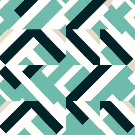 the geometric pattern features a modern and minimal design with an endless repetition of shapes in two contrasting colors, creating a visually striking and harmonious visual effect, perfect for backgrounds, wallpapers, and design elements. ai generatedの素材