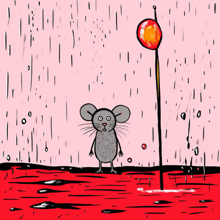 the mouse, illustrated by renowned artist allie brosh, is depicted in a humorous and relatable scenario, showcasing its tiny paws and curious expression, evoking feelings of nostalgia and playfulness, perfect for fans of cartoon animals, comic art, and whimsical illustrations. ai generatedの素材