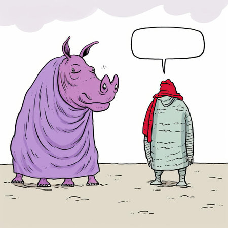 the rhinoceros, a majestic and powerful creature, is depicted in a humorous and whimsical illustration by allie brosh, showcasing its tough, armor-plated skin and distinctive horn, set against a bright and playful background, highlighting the artist's unique style and sense of humor in wildlife art. ai generatedの素材