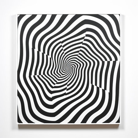 optical art, a mesmerizing visual phenomenon, pops against a pristine white isolated background, showcasing its signature geometric patterns, vibrant colors, and mind-bending illusions, evoking a sense of futuristic dynamism and psychedelic flair, perfect for art enthusiasts and design aficionados. ai generatedの素材