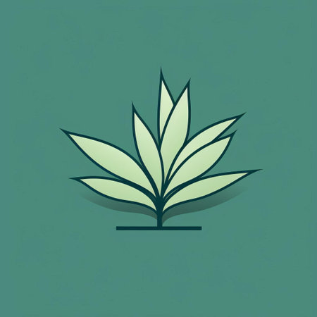 the dracaena plant, a popular indoor ornamental species, is elegantly represented in this minimal line logo design, showcasing its slender leaves and sturdy stem in a simple yet striking vector format, perfect for modern branding and design applications. ai generatedの素材
